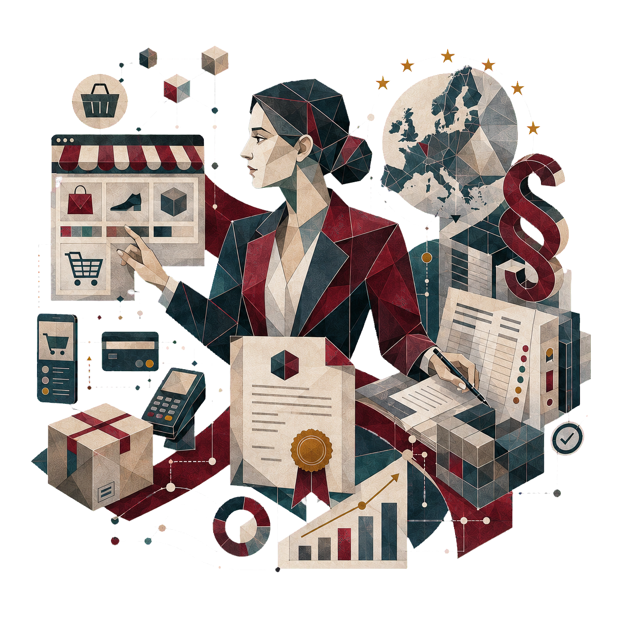 Illustration: Zertifizierte Fachberatung im Online-Handel bei Goyer Pfingsten